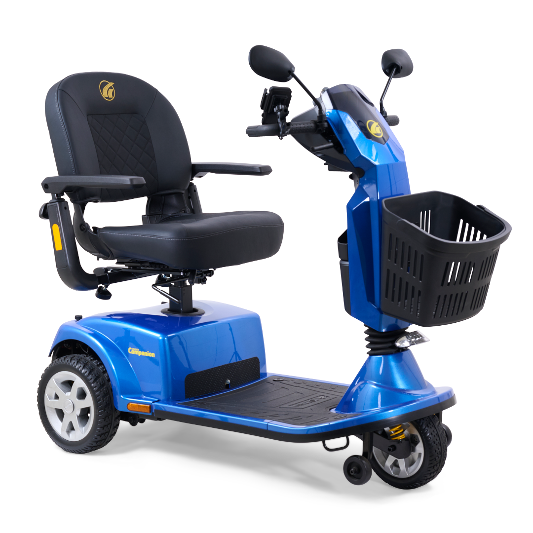 Golden Technologies GC340 Companion Luxury 3 Wheel Full Size Scooter - Blue front right